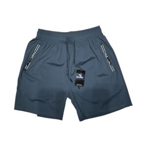 BERMUDA MASCULINA POLIAMIDA COM ELASTANO CINZA E ZIPER NO BOLSO