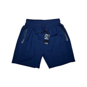 BERMUDA  MASCULINA POLIAMIDA COM ELASTANO AZUL E ZIPER NO BOLSO